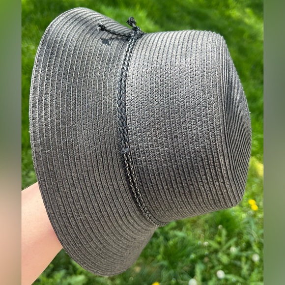 Nine West Black Straw Hat Kooringal Women's Short Brim Jute Braid Tie knot - Picture 4 of 13